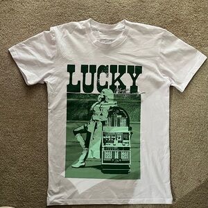 Megan Moroney Lucky Tour White and Green Graphic Tee